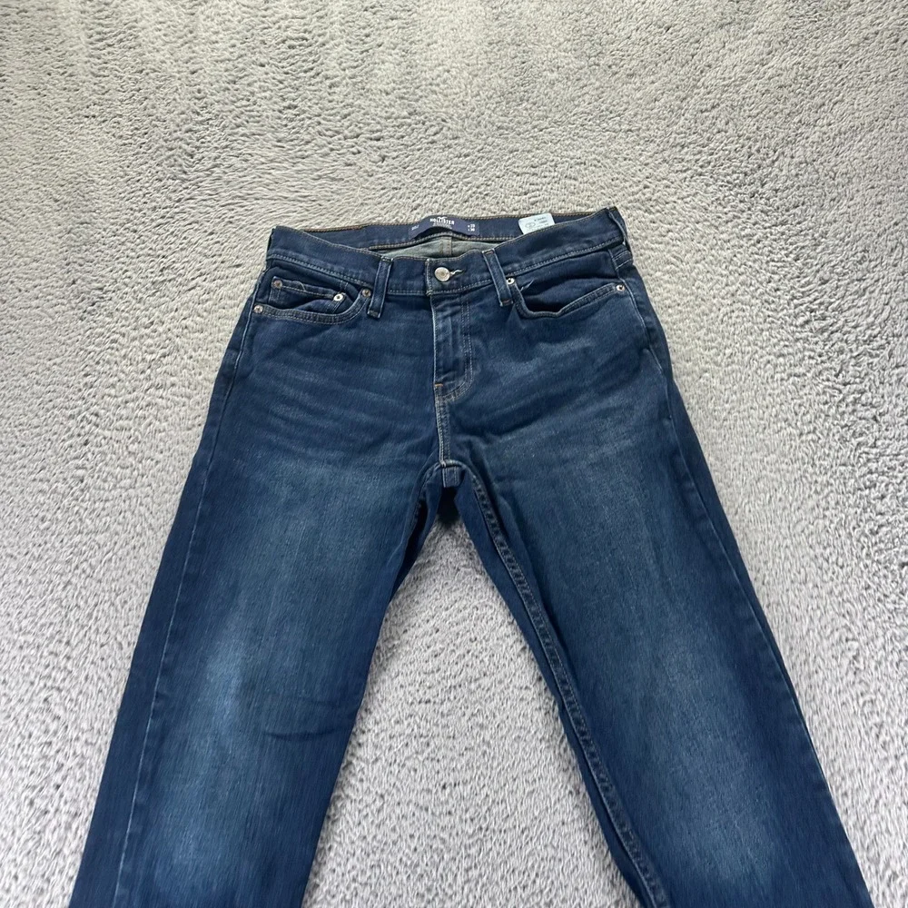 Hollister Epic Flex Jeans Mens‎ 29x30 Blue Denim Straight Slim Fit Faded Stretch